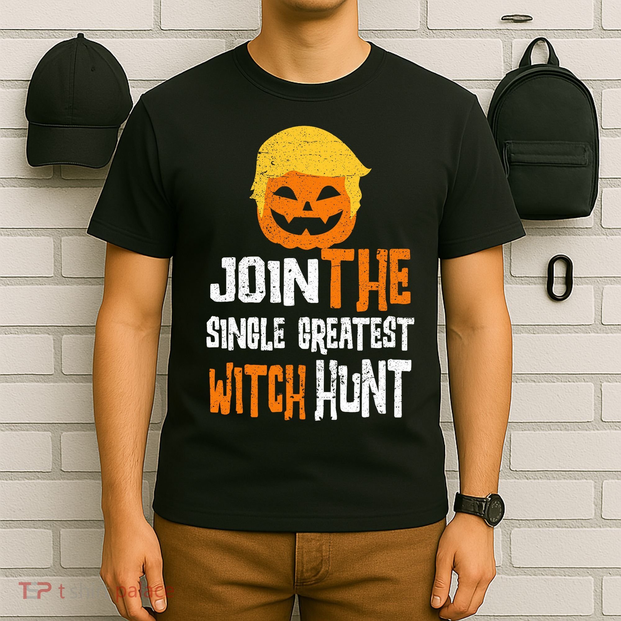 Anti-Trump Halloween Pumpkin Join Single Greatest Witch Hunt T-Shirt
