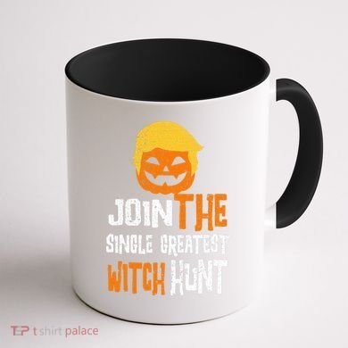 Anti-Trump Halloween Pumpkin Join Single Greatest Witch Hunt Coffee Mug back