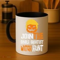 Anti-Trump Halloween Pumpkin Join Single Greatest Witch Hunt Coffee Mug thumb 4