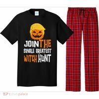 Anti-Trump Halloween Pumpkin Join Single Greatest Witch Hunt Pajama Set thumb 0