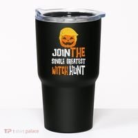 Anti-Trump Halloween Pumpkin Join Single Greatest Witch Hunt Tumbler thumb 0