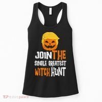 Anti-Trump Halloween Pumpkin Join Single Greatest Witch Hunt Women's Tank Top thumb 0