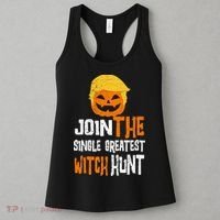 Anti-Trump Halloween Pumpkin Join Single Greatest Witch Hunt Women's Tank Top thumb 3