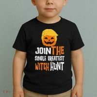 Anti-Trump Halloween Pumpkin Join Single Greatest Witch Hunt Toddler T-Shirt thumb 2