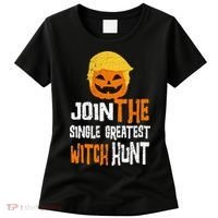 Anti-Trump Halloween Pumpkin Join Single Greatest Witch Hunt Women's T-Shirt thumb 0