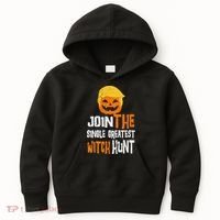 Anti-Trump Halloween Pumpkin Join Single Greatest Witch Hunt Kids Hoodie thumb 0