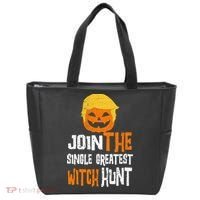 Anti-Trump Halloween Pumpkin Join Single Greatest Witch Hunt Tote Bag thumb 0