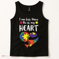 Autism Heart Puzzle Peace Gift For Autism Awareness Tank Top thumb 2