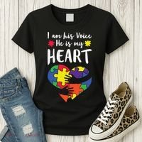 Autism Heart Puzzle Peace Gift For Autism Awareness Women's T-Shirt thumb 3