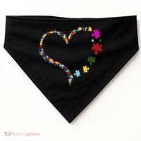 Autism Heart Puzzle Piece USA-Made Doggie Bandana thumb 0
