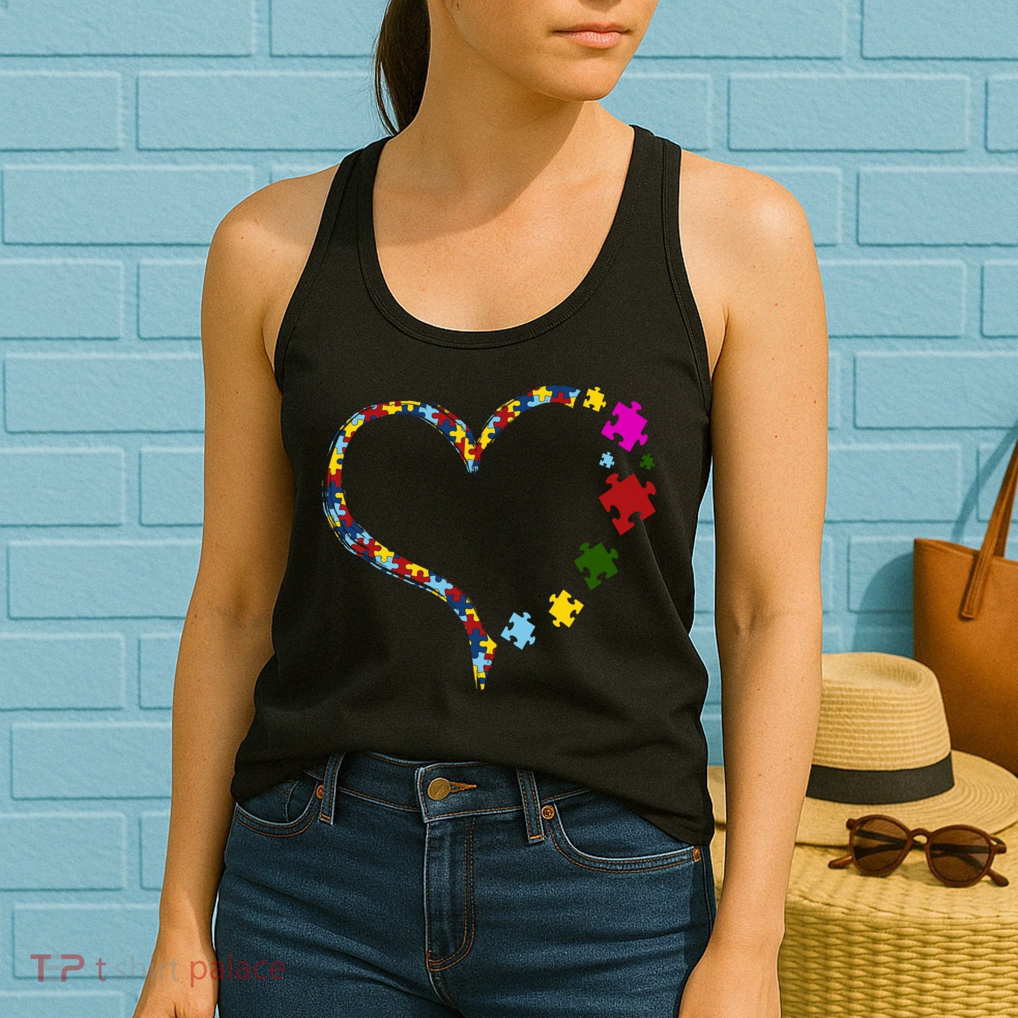 Autism Heart Puzzle Piece Women's Tank Top