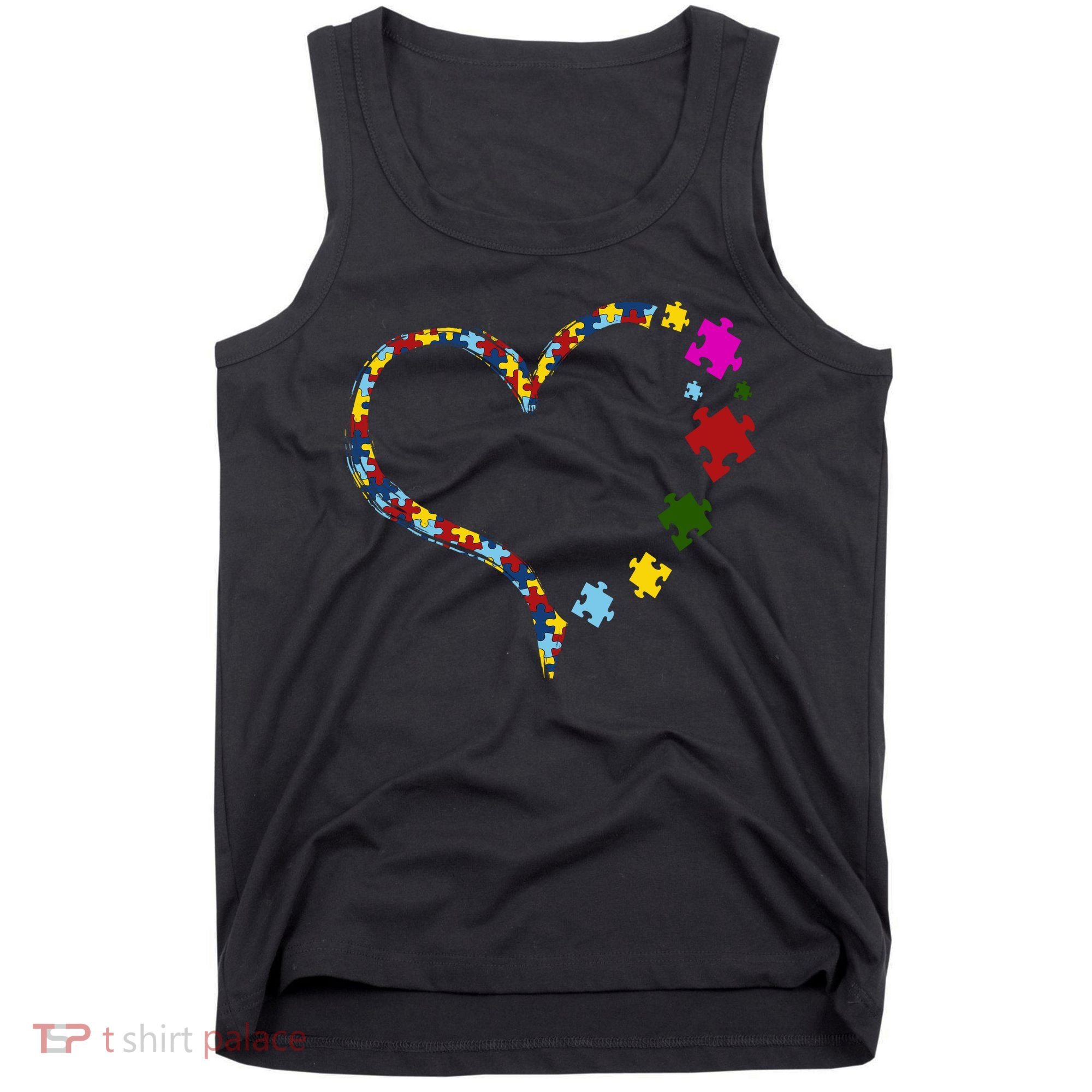 Autism Heart Puzzle Piece Tank Top