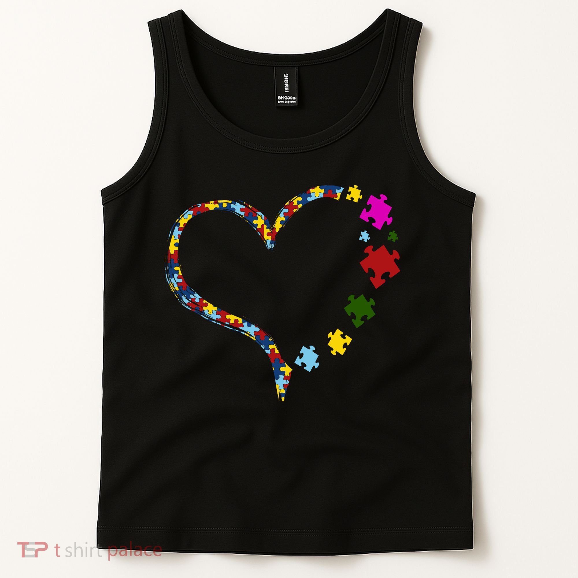 Autism Heart Puzzle Piece Tank Top