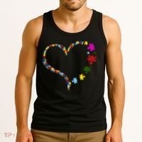 Autism Heart Puzzle Piece Tank Top thumb 3