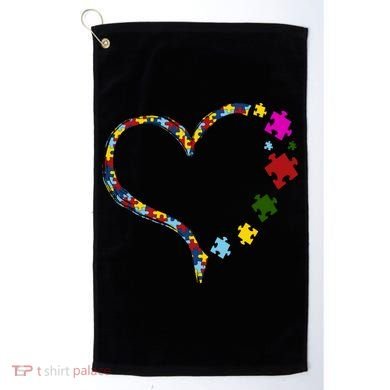 Autism Heart Puzzle Piece Golf Towel