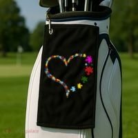 Autism Heart Puzzle Piece Golf Towel thumb 2