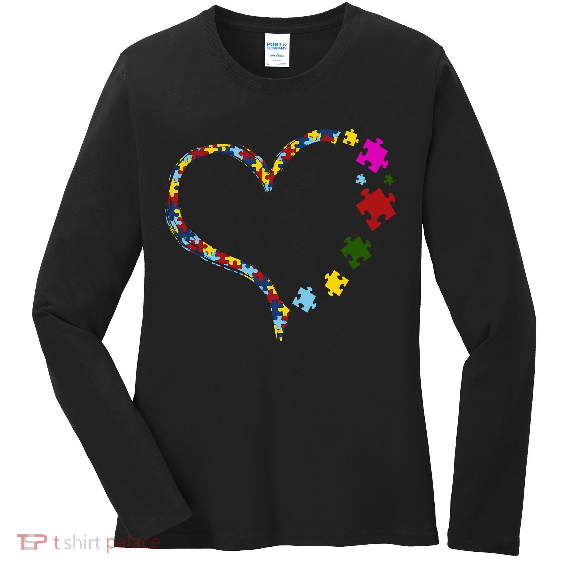 Autism Heart Puzzle Piece Women's Long Sleeve Shirt