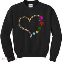 Autism Heart Puzzle Piece Kids Sweatshirt thumb 0