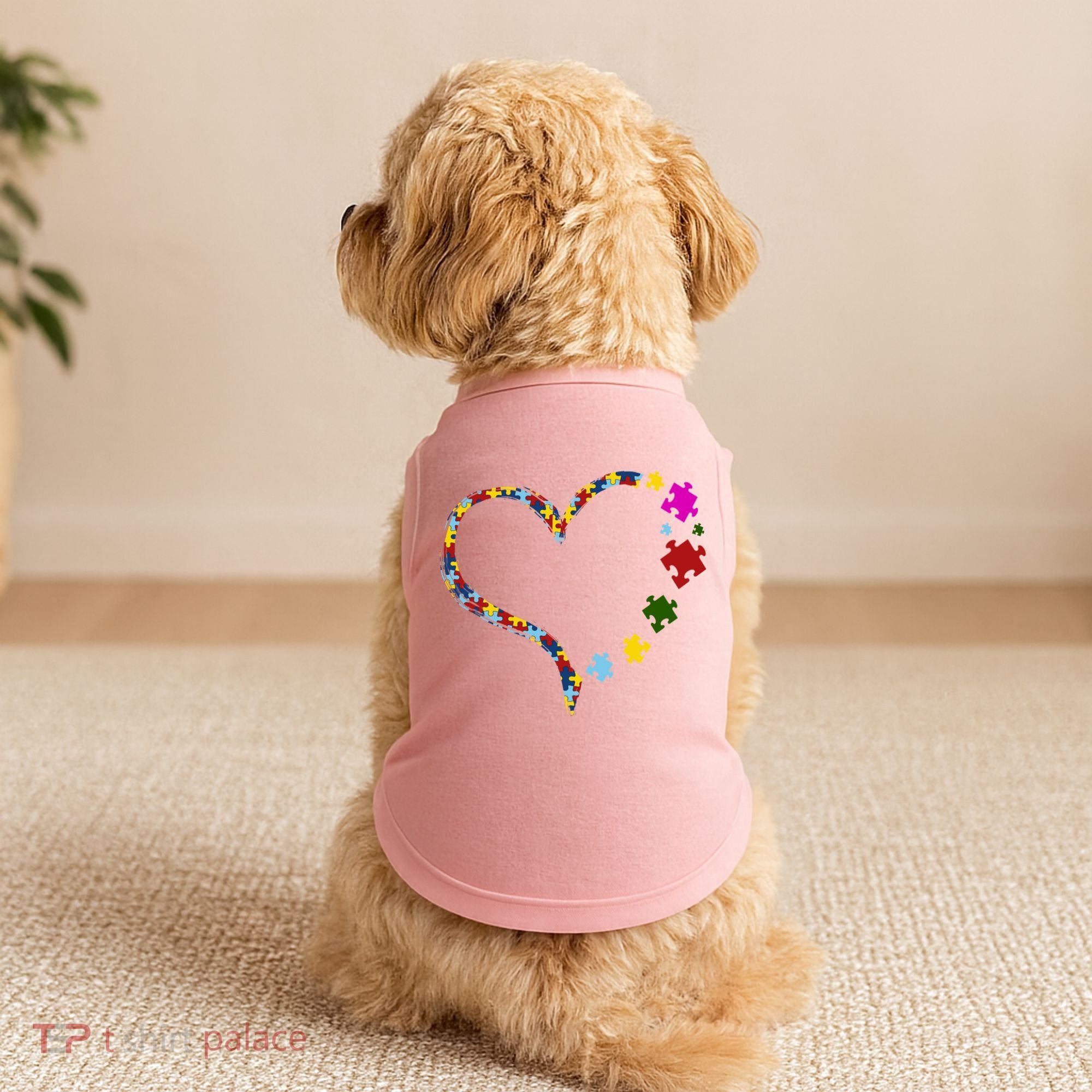 Autism Heart Puzzle Piece Doggie Tank