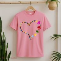Autism Heart Puzzle Piece T-Shirt thumb 2