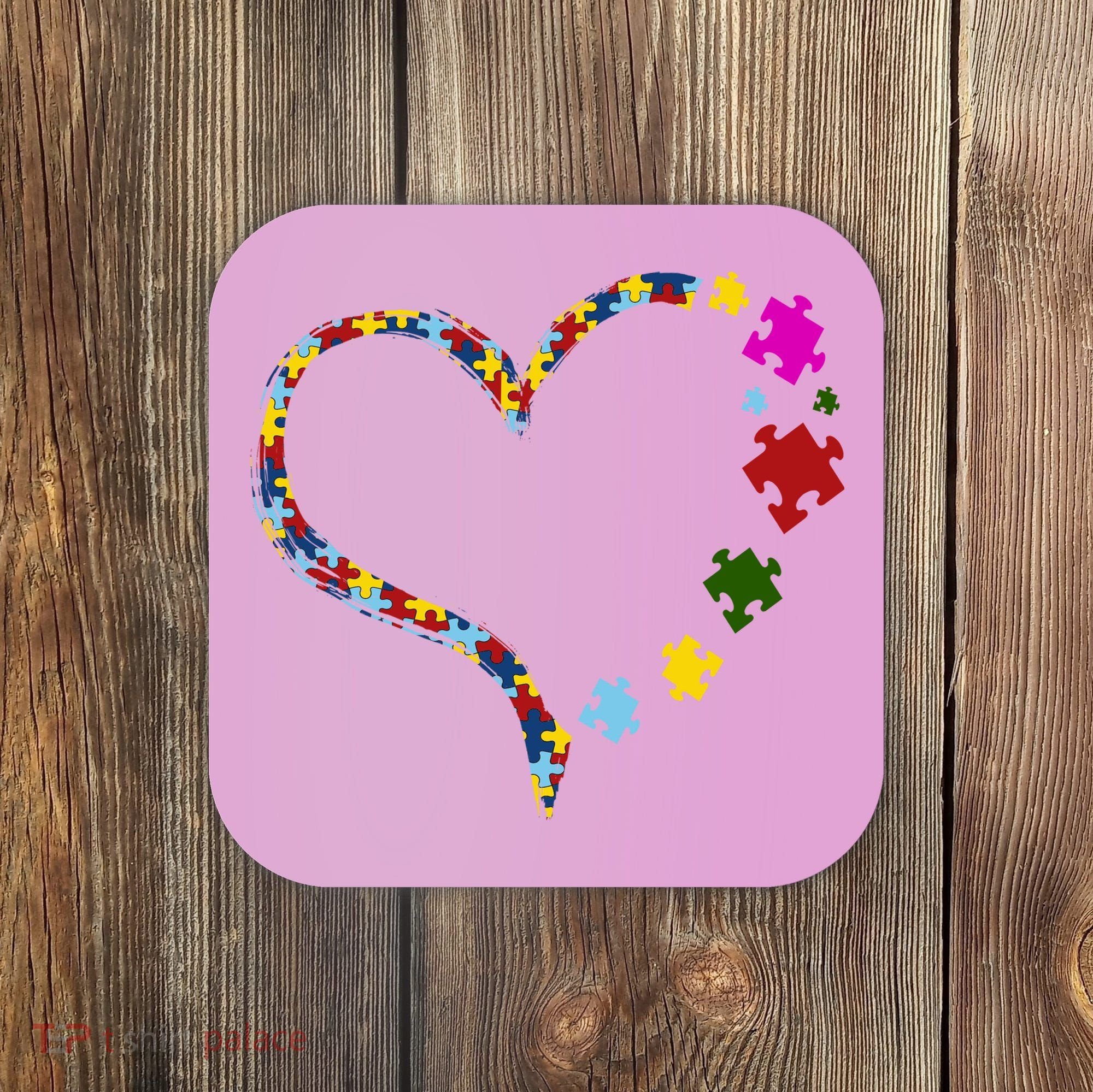 Autism Heart Puzzle Piece Coaster