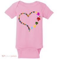 Autism Heart Puzzle Piece Baby Bodysuit thumb 0