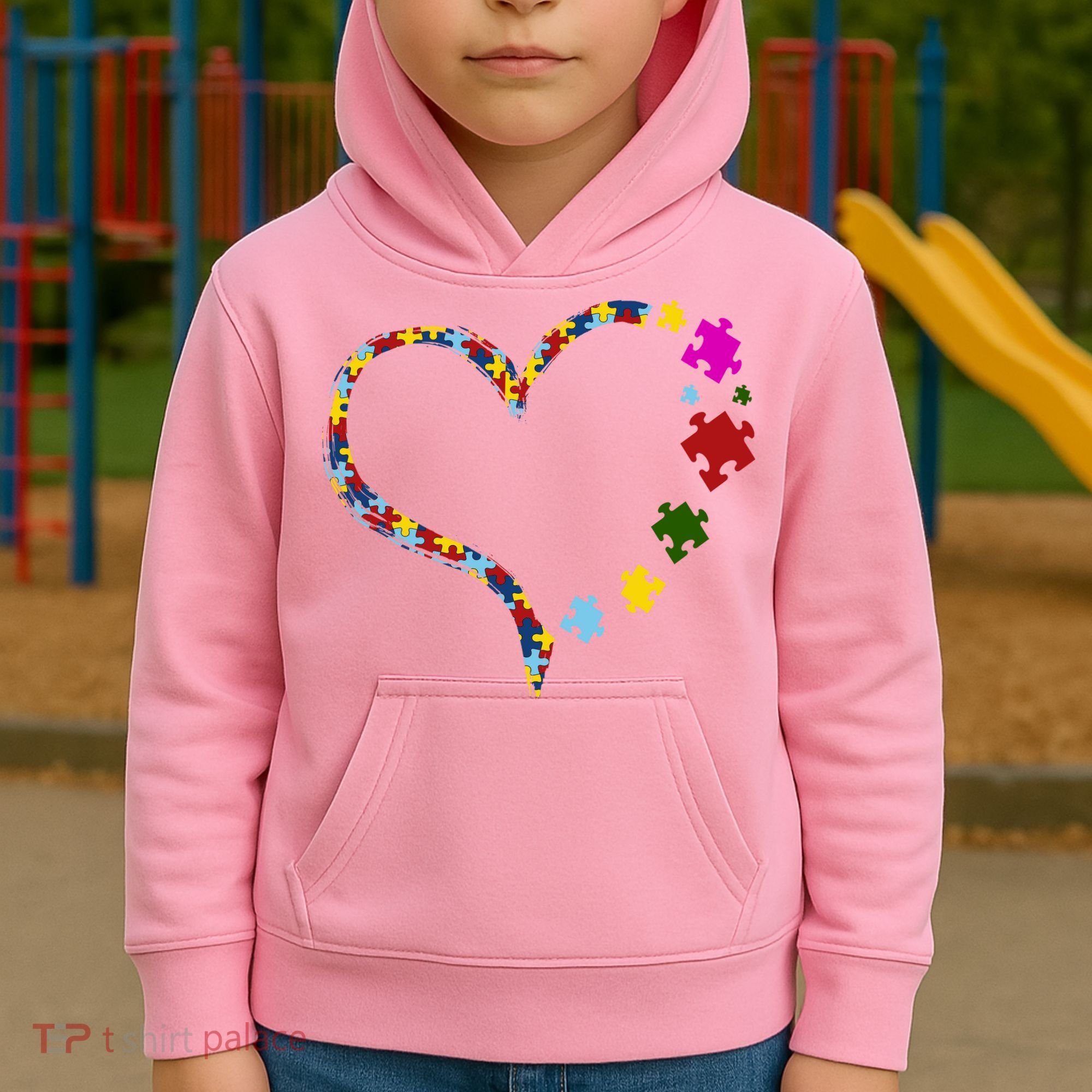 Autism Heart Puzzle Piece Kids Hoodie