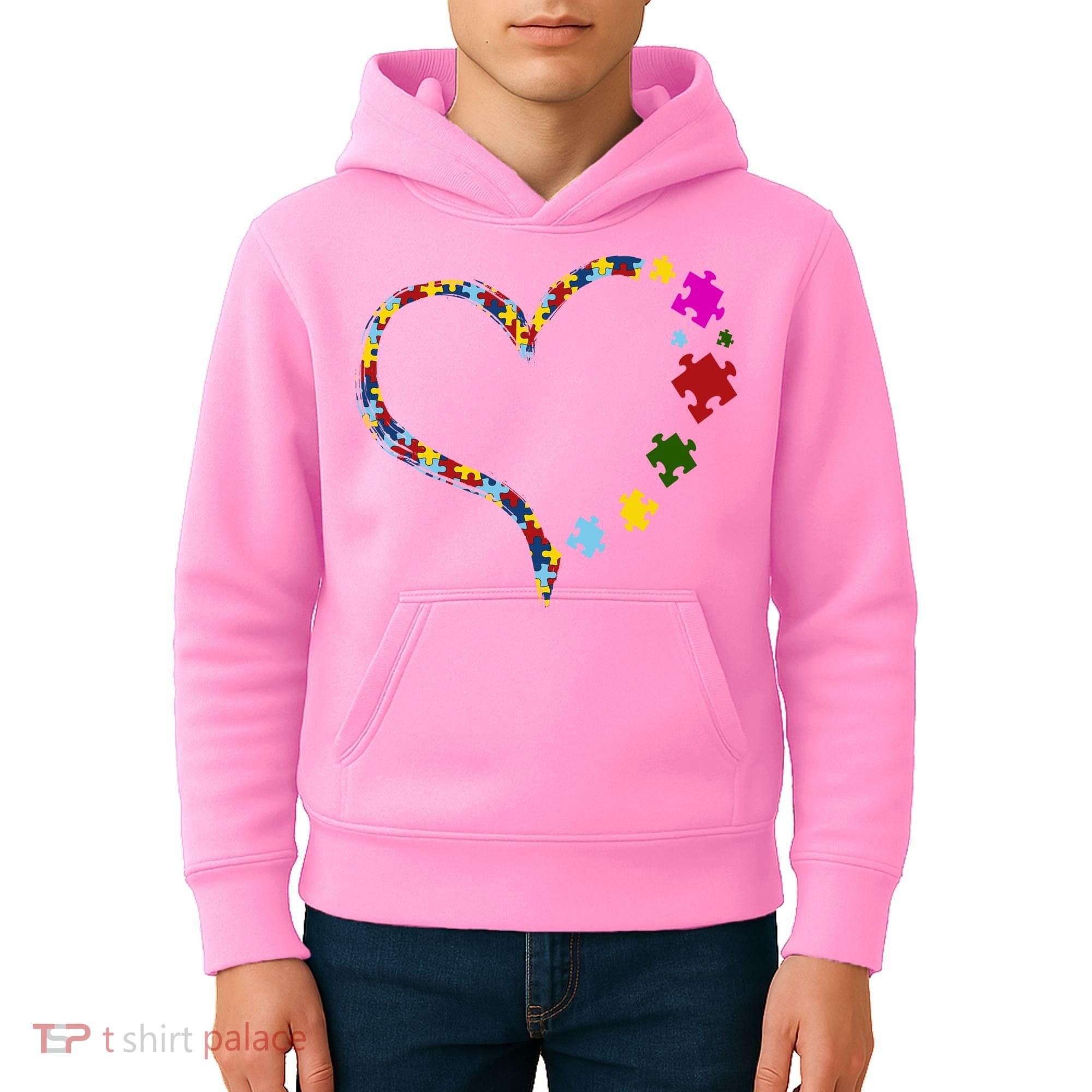 Autism Heart Puzzle Piece Kids Hoodie