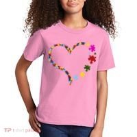 Autism Heart Puzzle Piece Kids T-Shirt thumb 2