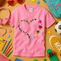Autism Heart Puzzle Piece Kids T-Shirt thumb 3