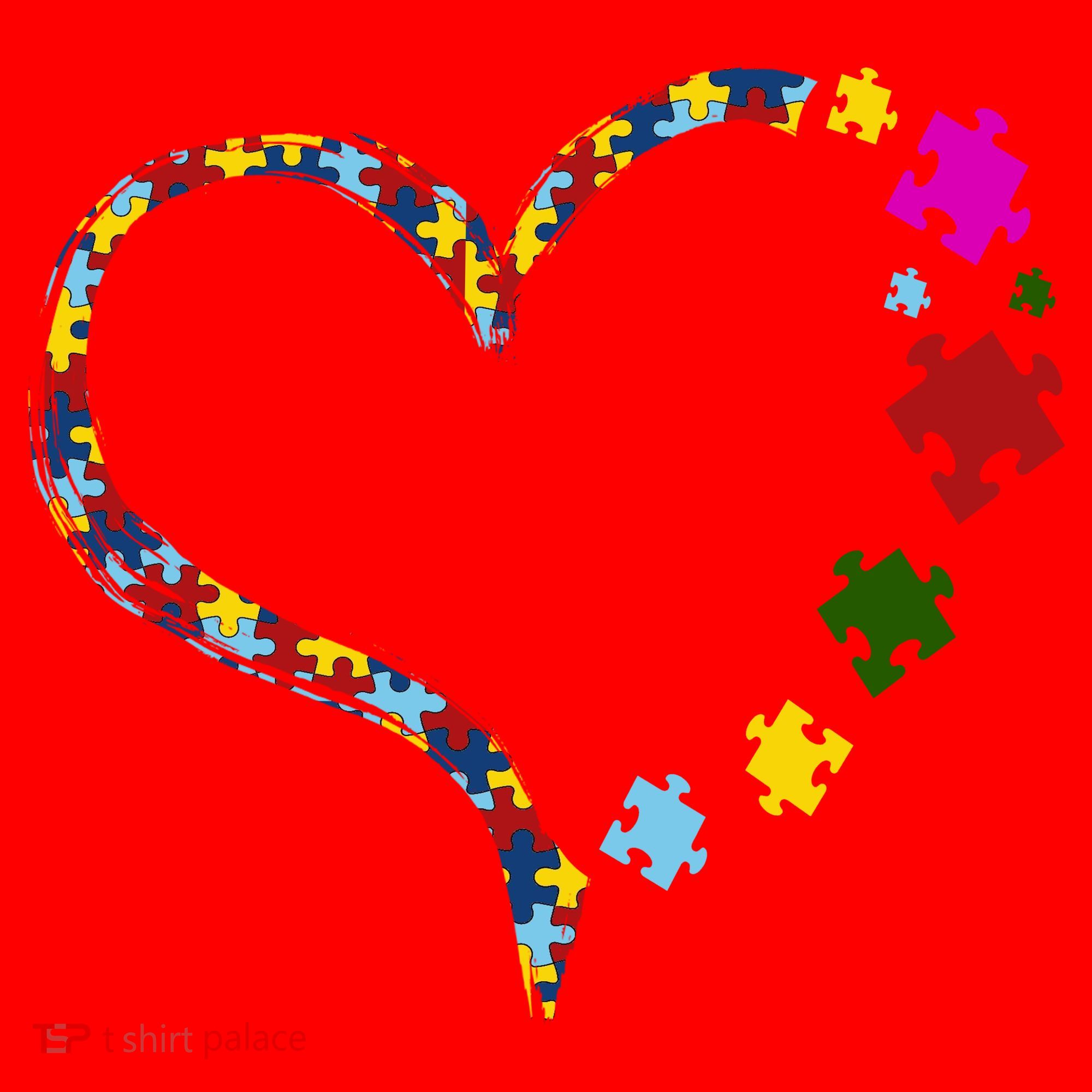 Autism Heart Puzzle Piece Santa Hat