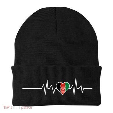 Afghanistan Heart Pulse Flag Beanie
