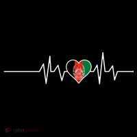 Afghanistan Heart Pulse Flag Mousepad thumb 1