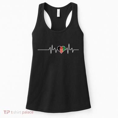 Afghanistan Heart Pulse Flag Women's Tank Top