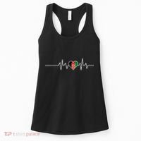 Afghanistan Heart Pulse Flag Women's Tank Top thumb 0