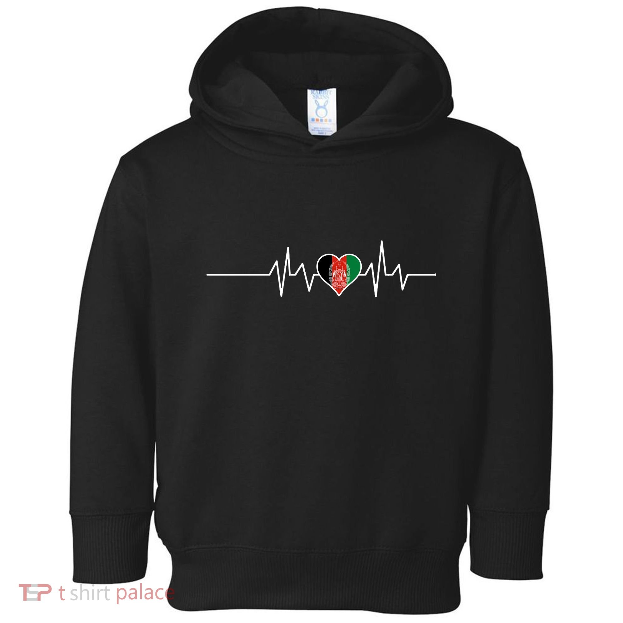 Afghanistan Heart Pulse Flag Toddler Hoodie