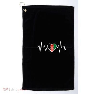 Afghanistan Heart Pulse Flag Golf Towel