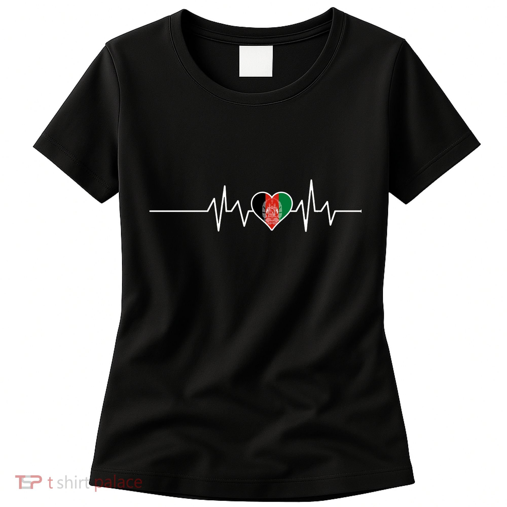 Afghanistan Heart Pulse Flag Women's T-Shirt