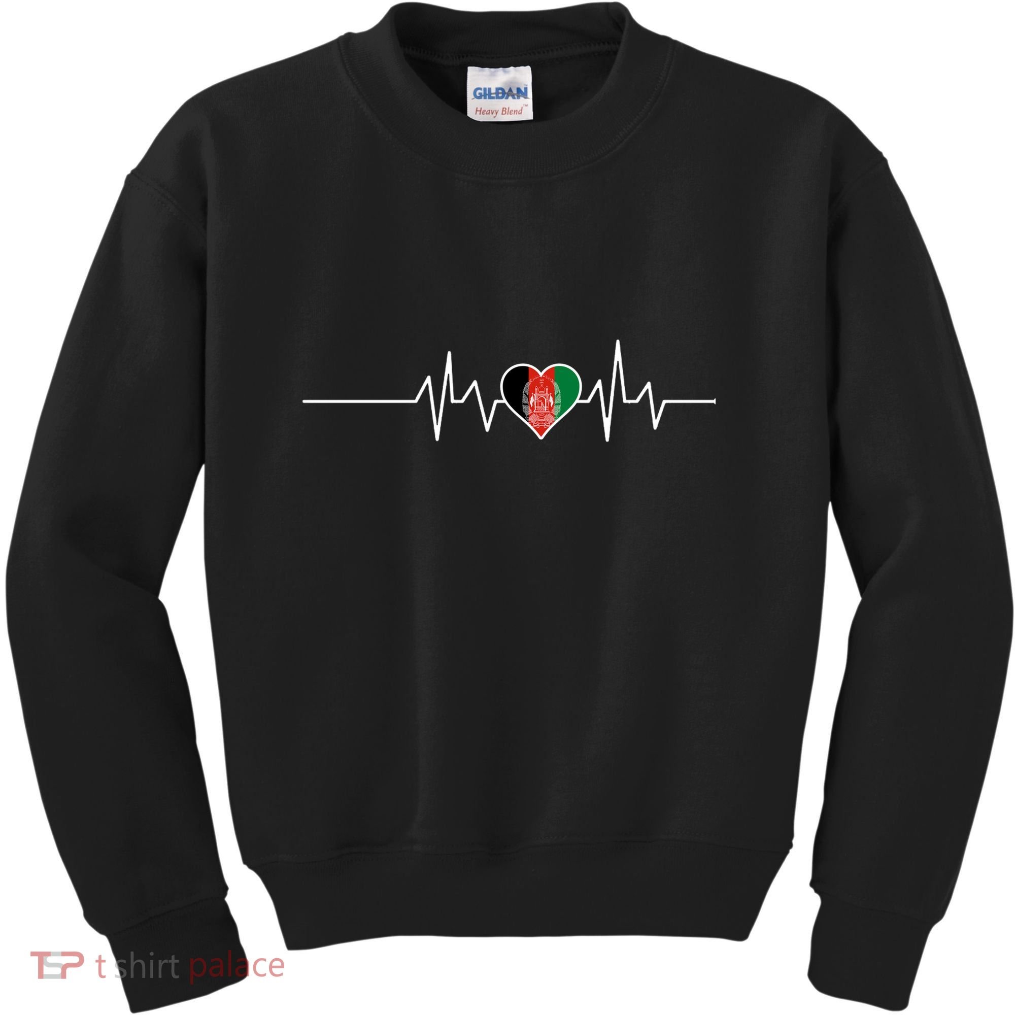 Afghanistan Heart Pulse Flag Kids Sweatshirt