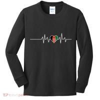 Afghanistan Heart Pulse Flag Kids Long Sleeve Shirt thumb 0