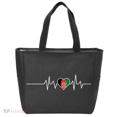 Afghanistan Heart Pulse Flag Tote Bag