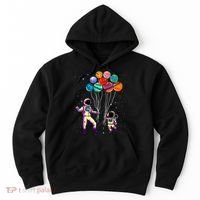 Astronaut Holding Planet Balloons STEM place Hoodie thumb 0