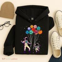 Astronaut Holding Planet Balloons STEM place Hoodie thumb 4
