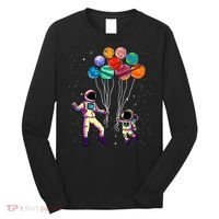 Astronaut Holding Planet Balloons STEM place Long Sleeve Shirt thumb 0