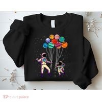 Astronaut Holding Planet Balloons STEM place Sweatshirt thumb 2