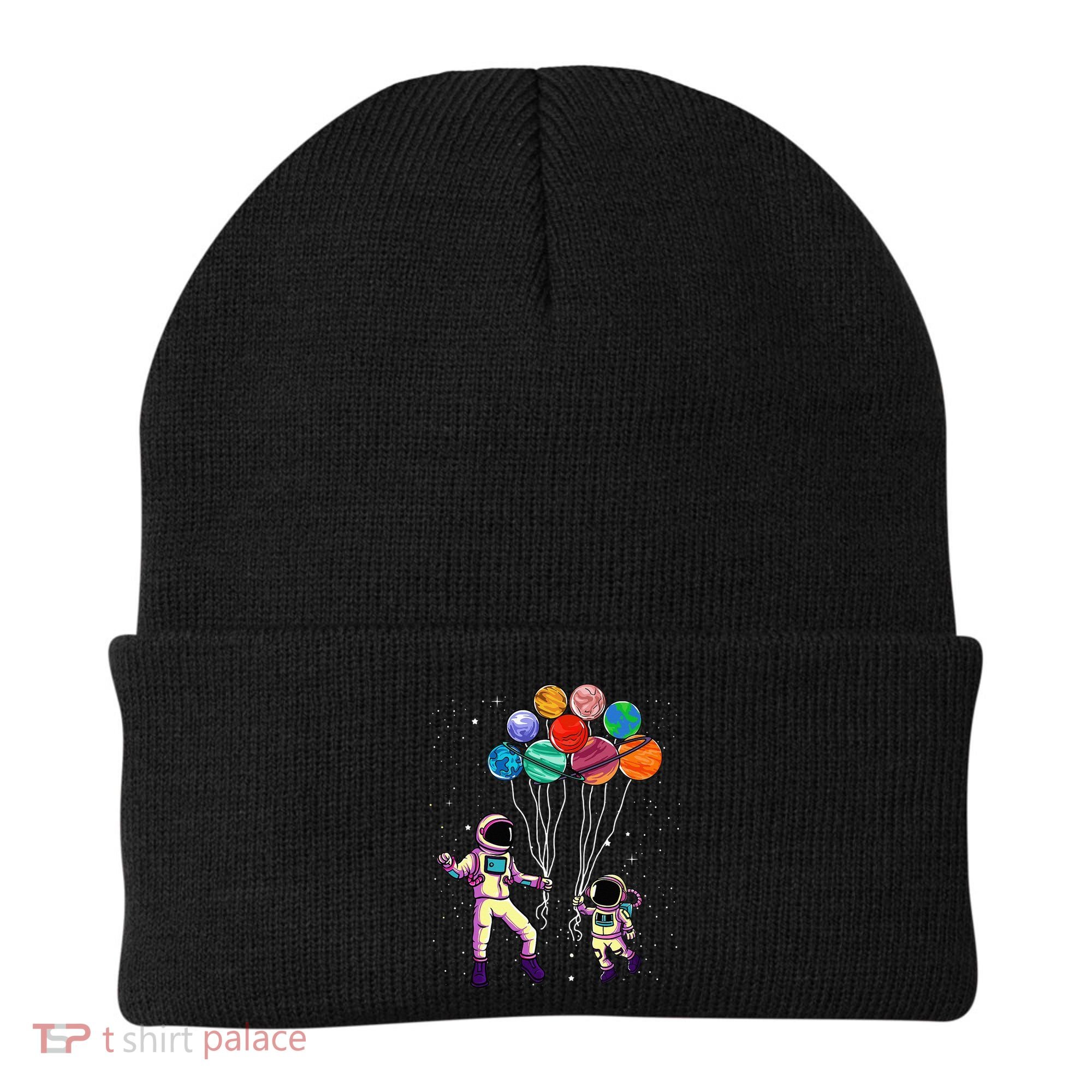 Astronaut Holding Planet Balloons STEM place Beanie