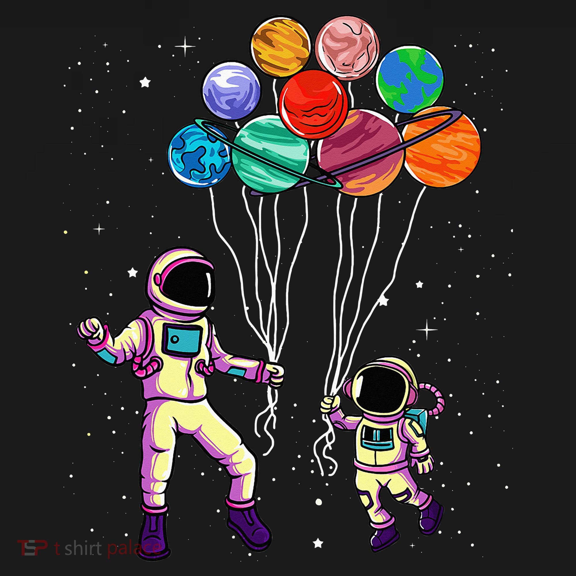 Astronaut Holding Planet Balloons STEM place Mousepad