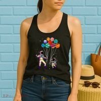Astronaut Holding Planet Balloons STEM place Women's Tank Top thumb 2