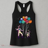 Astronaut Holding Planet Balloons STEM place Women's Tank Top thumb 3