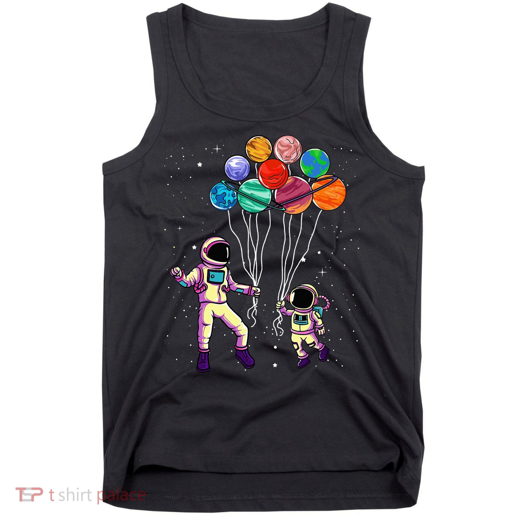 Astronaut Holding Planet Balloons STEM place Tank Top